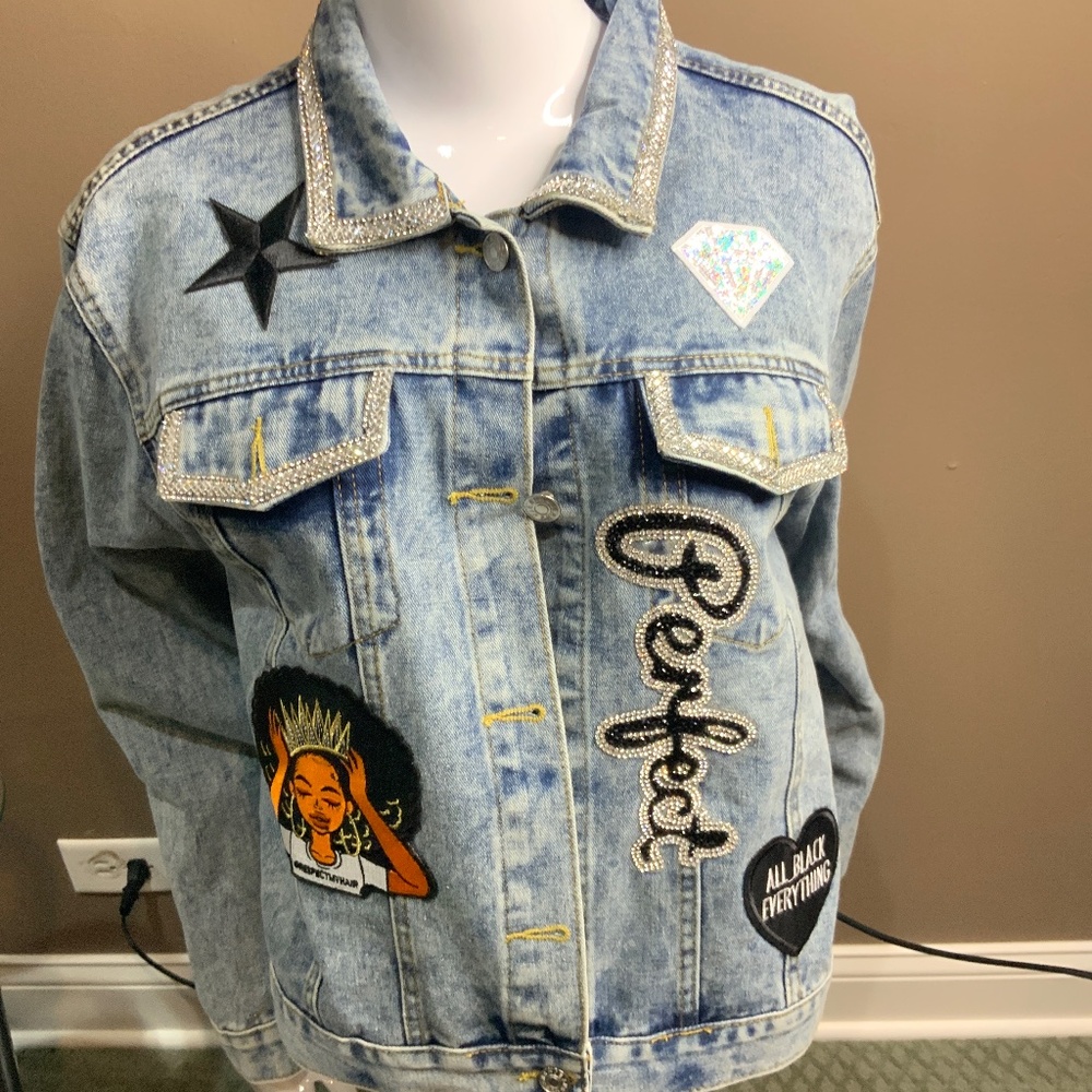 Ladies Custom Denim Jacket Large - image 1